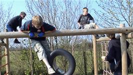 Having fun in the playground at Blackford, 5.8 miles from Cheddar